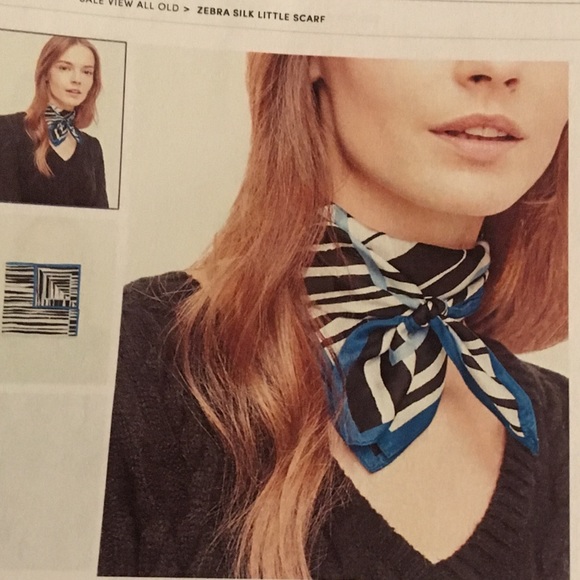 NWT - Ann Taylor silk scarf - zebra-striped - Picture 6 of 6